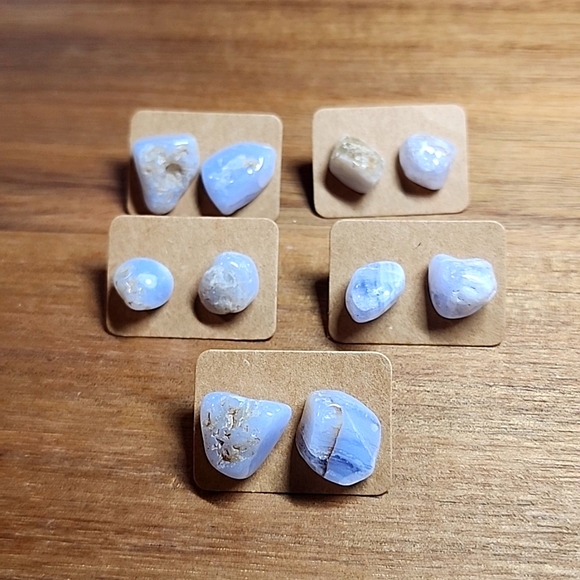 Jewelry - Blue Chalcedony Stud Earrings